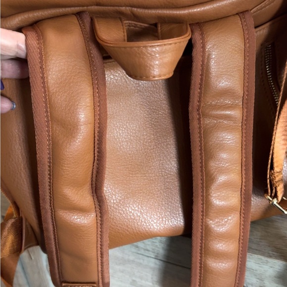Tan Leather Diaper Bag/backpack - Picture 2 of 4